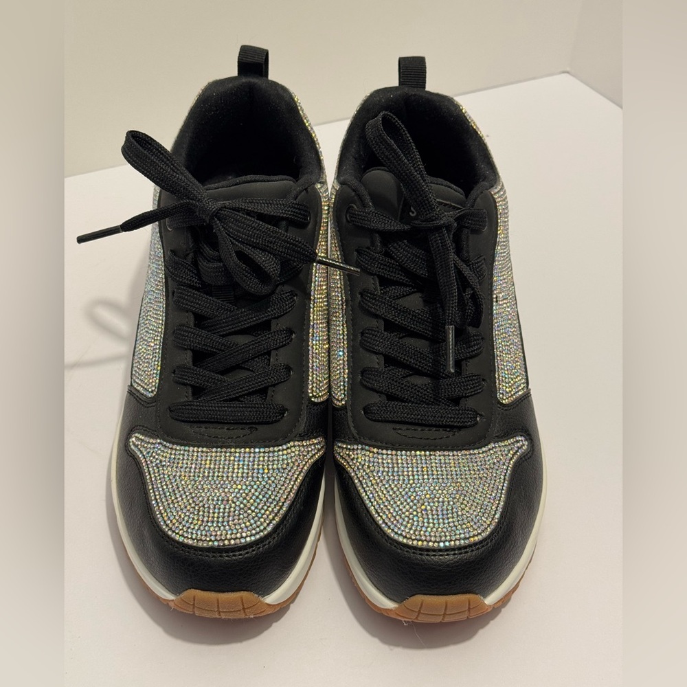 Skechers Uno-Sparkle Motion Women’s Trainer Sneakers Size 9 Black SN 155145
